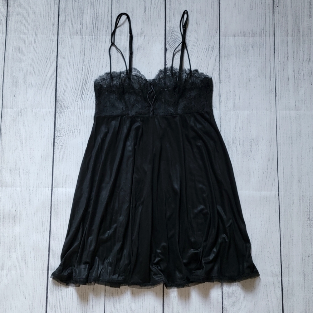 La Perla Lace Silk Blend Black Chemise XS